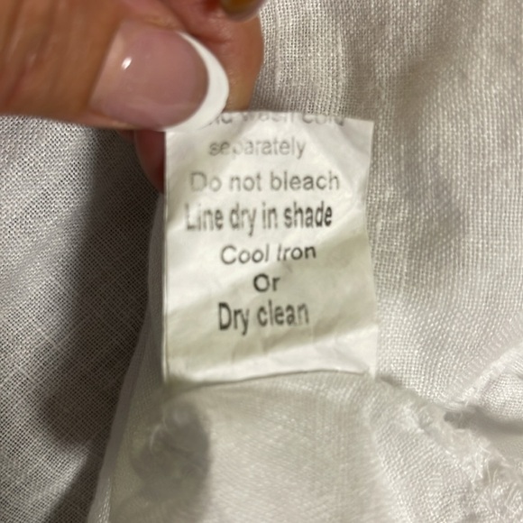 Valentina Naldi Womens White One Shoulder Ruffle 100% Linen Dress Sz S - Picture 8 of 9